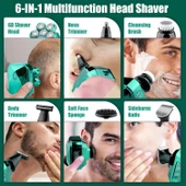 Handsomeface 6D Saç Tıraş Makinesi, 6'sı 1 Arada Bakım Seti - Yeşil - 2