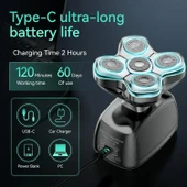 Kensen 5D Manyetik Baş Tıraş Makinesi - LED Ekranlı - Islak ve Kuru - 4