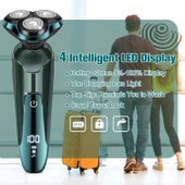 Handsomeface Elektrikli Tıraş Makinesi Döner Su Geçirmez - Koyu Yeşil - 4