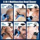 Handsomeface 6D Saç Tıraş Makinesi, 6'sı 1 Arada Bakım Seti - Mavi - 2