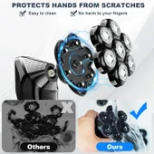 Hexus 7D Çıkarılabilir Baş Tıraş Makinesi Kuru/Islak - Erkekler İçin - Siyah thumbnail 2