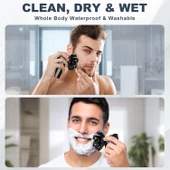 Hexus 7D Çıkarılabilir Baş Tıraş Makinesi Kuru/Islak - Erkekler İçin - Siyah thumbnail 4