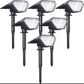 Biling Güneş Enerjili Spot Işıkları, 12 LED - IP67 Su Geçirmez - 6 Adet - 1