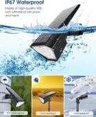 Biling Güneş Enerjili Spot Işıkları, 12 LED - IP67 Su Geçirmez - 2 Adet - 3