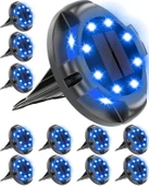 Biling Güneş Enerjili Dış Mekan Yürüyüş Yolu Işıkları - Mavi, 12 Adet - 1