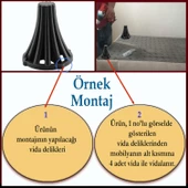 İstanbul Konsol Mobilya Kanepe Koltuk Tv Ünitesi Baza Ayağı Orta Sehpası Ayak Ayakları 12 cm Siyah - 3