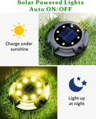 Biling Güneş Enerjili Dış Mekan Yürüyüş Yolu Işıkları - Sıcak Beyaz, 12 Adet - 2