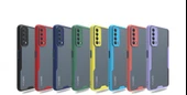 KNY Huawei P Smart 2021 Kılıf Silikon Kenarlı Buzlu Parfe Kapak Sarı - 3