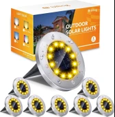 Biling Güneş Enerjili Yol Işıkları 12 LED Su Geçirmez - Sıcak Beyaz - 8 Adet - 1