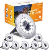 Biling Güneş Enerjili Yol Işıkları 12 LED Su Geçirmez - Beyaz - 8 Adet - 1