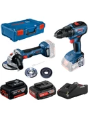 Bosch GWS 180-LI + GSR 18V-50 2.0 + 5.0Ah Akülü Akülü avuç Taşlama - 1
