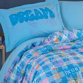 Hobby Freya Mavi - Poplin Studio Tek Kişilik Nevresim Takımı - 2