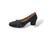 Zerhan 7302 Kadın Siyah Taşlı Kalın Topuklu Ayakkabı thumbnail 3