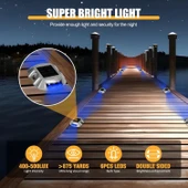 Cremant Güneş Enerjili Yol Yolu Işıkları LED Mavi Işık - 4 Adet - 3