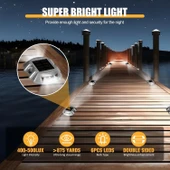 Cremant Güneş Enerjili Yol Yolu Işıkları LED Beyaz Işık - 8 Adet - 3