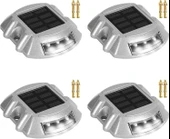 Cremant Güneş Enerjili Yol Yolu Işıkları LED Beyaz Işık - 4 Adet - 1