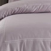 Hobby Queen 800 TC Saten Çift Kişilik Nevresim Takımı - Kül Moru thumbnail 3