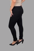Büyük Beden Ön Süs Cep Pantolon Siyah - 3