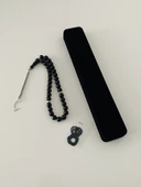Ç harfli 925 ayar gümüş püskül, harf ve ayraçlı oltu tesbih (kral zincir) - 4