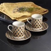 GÜRAL PORSELEN Camelia 12 Parça 6 Kişilik  Kahve Fincan  Takımı 65111 - 1