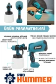 Prohummer PH200 Yüksek Basınçlı Çift Akülü Sprey Boya Püskürtme Tabancası (Mavi) - 4