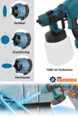 Prohummer PH200 Yüksek Basınçlı Çift Akülü Sprey Boya Püskürtme Tabancası (Mavi) - 2