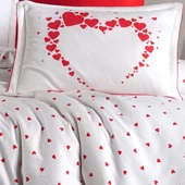 Hobby Amore Beyaz - Çift Kişilik Saten Nevresim Takımı thumbnail 2