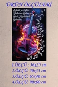 Veraart Kişiye Özel Işıklı Pleksi Müzik Temalı Sürpriz Tablo Nota Keman Dekoratif Ayaklı Biblo - 3