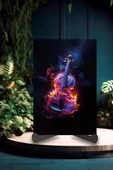 Veraart Kişiye Özel Işıklı Pleksi Müzik Temalı Sürpriz Tablo Nota Keman Dekoratif Ayaklı Biblo - 4