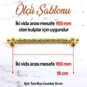 Burma Altın Metal Kulp 160 mm -16 cm Mobilya Çekmece Mutfak Dolabı Dolap Kulpları Kulbu Kulpu Gold - 2
