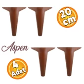 Mobilya Kanepe Sehpa Puf Koltuk Ayağı 20 cm Kahverengi Ahşap Desenli Baza Ayak (4 ADET) thumbnail 1