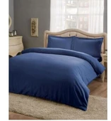 Taç Çift Kişilik Saten Nevresim Takımı Basic Saks - 1