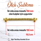 Burma Altın Metal Kulp 192 mm -19.2 cm Mobilya Çekmece Mutfak Dolabı Dolap Kulpları Kulbu Kulpu Gold - 2