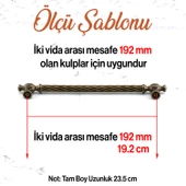 Burma Eskitme Antik Sarı Metal 192 mm -19.2 cm Mobilya Mutfak Çekmece Dolap Kulpu Kulbu Kulpları - 3