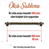 Burma Eskitme Antik Sarı Metal 160 mm - 16 cm Mobilya Mutfak Çekmece Dolap Kulpu Kulbu Kulpları - 3