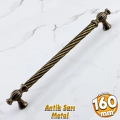Burma Eskitme Antik Sarı Metal 160 mm - 16 cm Mobilya Mutfak Çekmece Dolap Kulpu Kulbu Kulpları - 1