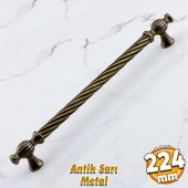 Burma Eskitme Antik Sarı Metal 224 mm -22.4 cm Mobilya Mutfak Çekmece Dolap Kulpu Kulbu Kulpları - 1