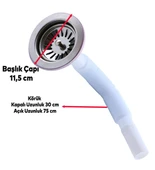 WUVERA Çöpmak Lavabo Sifonu Geniş Ağızlı Lavabo Gider Borusu - 5