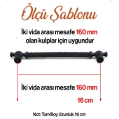 Burma Siyah Metal Kulp 160 mm - 16 cm Mobilya Çekmece Mutfak Dolabı Dolap Kulpları Kulbu Kulpu Siyah thumbnail 2