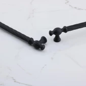 Burma Siyah Metal Kulp 160 mm - 16 cm Mobilya Çekmece Mutfak Dolabı Dolap Kulpları Kulbu Kulpu Siyah thumbnail 6