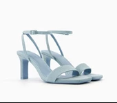 Bershka Bilekten Bağlamalı Topuklu Ince Bantlı Sandalet - 1