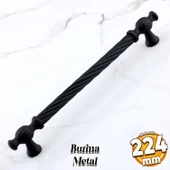 Burma Siyah Metal Kulp 224 mm - 22.4 cm Mobilya Çekmece Mutfak Dolabı Dolap Kulpları Kulbu Kulpu - 1