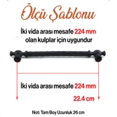 Burma Siyah Metal Kulp 224 mm - 22.4 cm Mobilya Çekmece Mutfak Dolabı Dolap Kulpları Kulbu Kulpu - 2