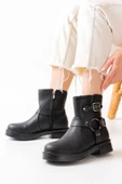 Siyah Toka Aksesuarlı Fermuarlı Günlük Kadın Bot thumbnail 2