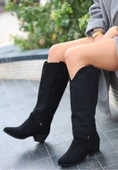 Milla Siyah Süet Tak Çıkar Topuklu Bot Ve Çizme - 2