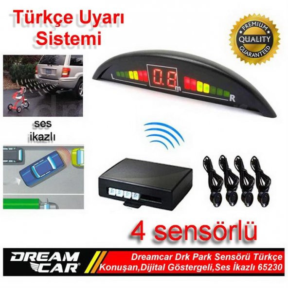 Dreamcar Park Sensörü Türkçe Ses,Dijital Ekran,Ses İkaz,4 Sensör