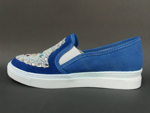 Ba&Ba 171102 Saks Mavi Taşlı Vans Çocuk Ayakkabısı - 3