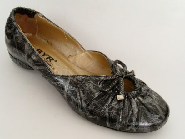 Byr Shoes Siyah Gümüş Renk Bayan Babet