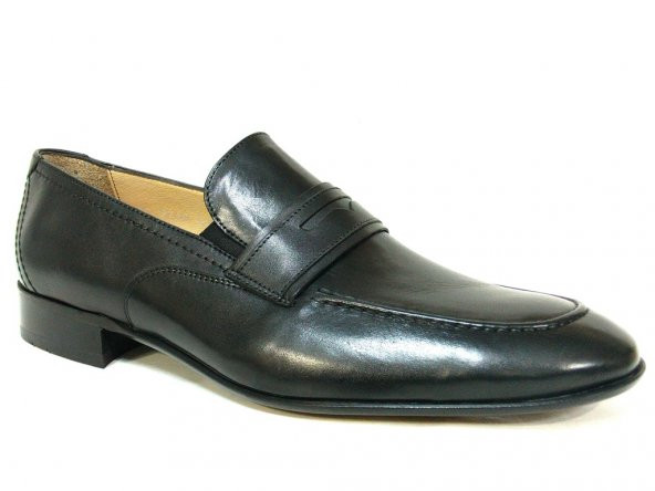 Burç 2295 Siyah 100 Deri Klasik Abiye Erkek Ayakkabı