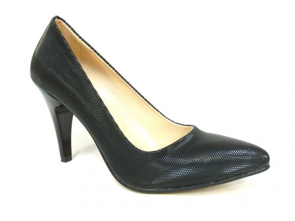Pabuç Plus Siyah Stiletto Topuklu Bayan Ayakkabı